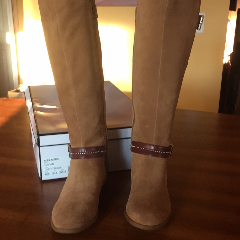 New Alex Marie Davian Chestnut Beaded Boot 9.5M