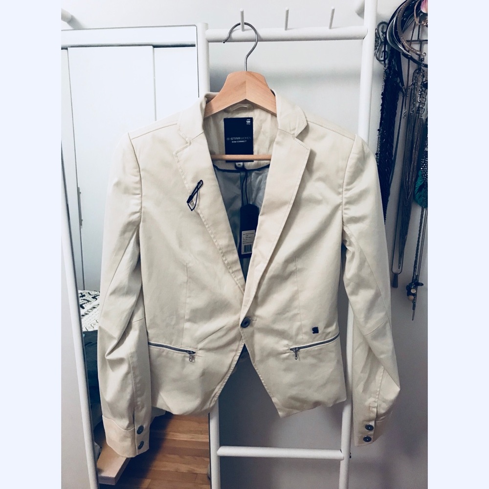 G-Star Women Olivia Slim Fit Blazer in Milk