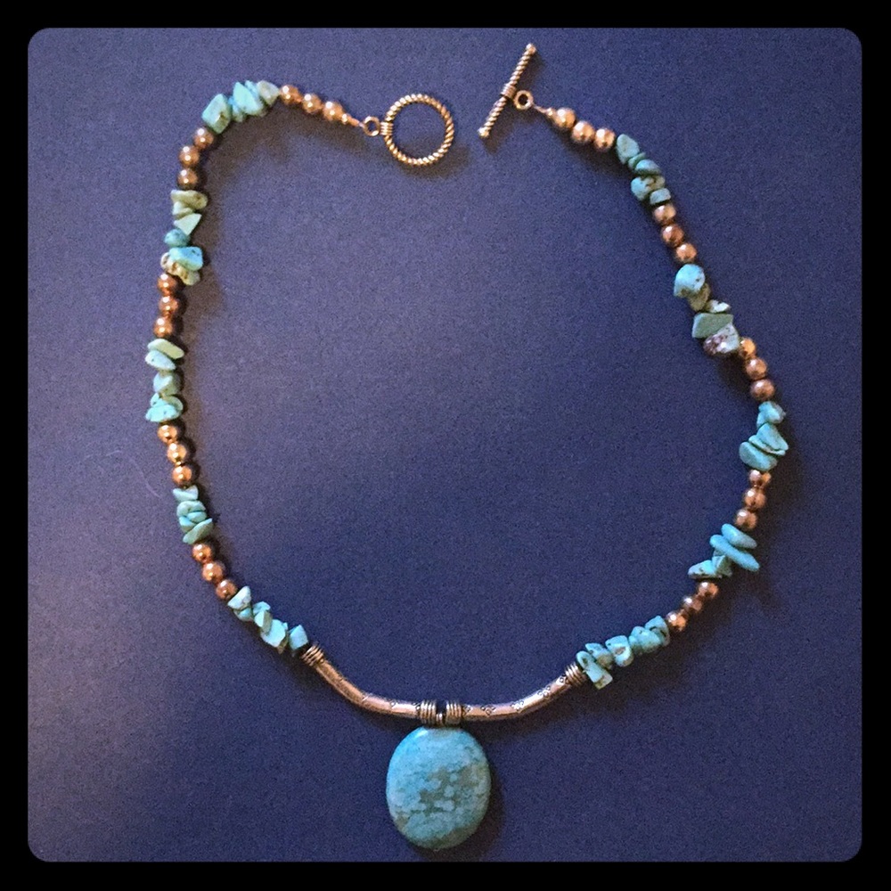 Silver and turquoise necklace