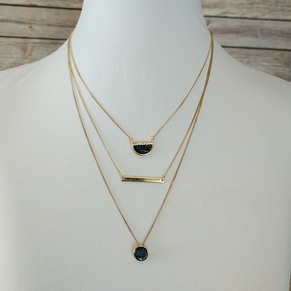 Gold Geometric Layered Necklace