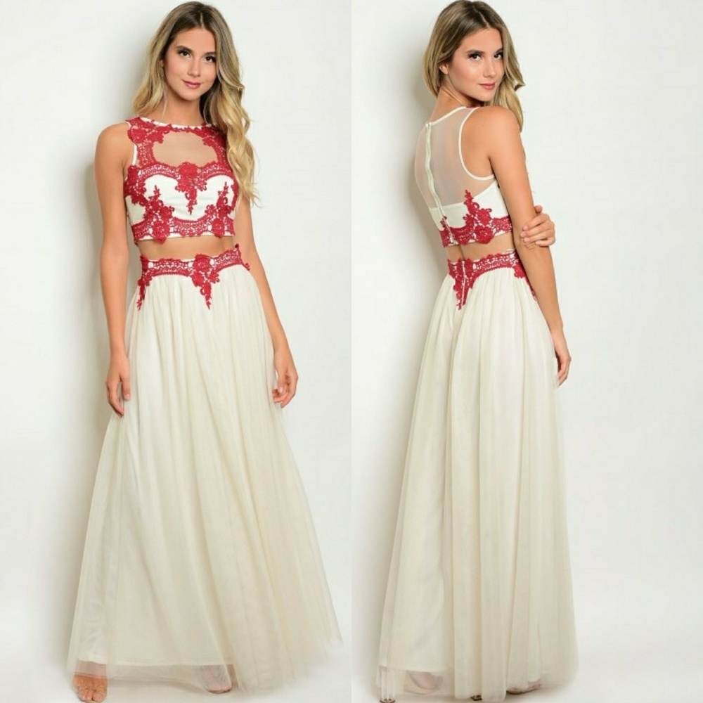 Elegant Embroidery Crop Top & Tulle Shirt Set