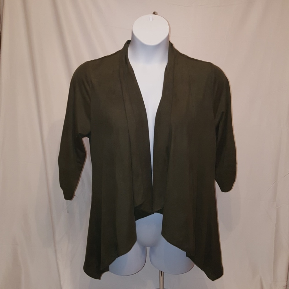 *SOLD* Suede Open-front Cardigan