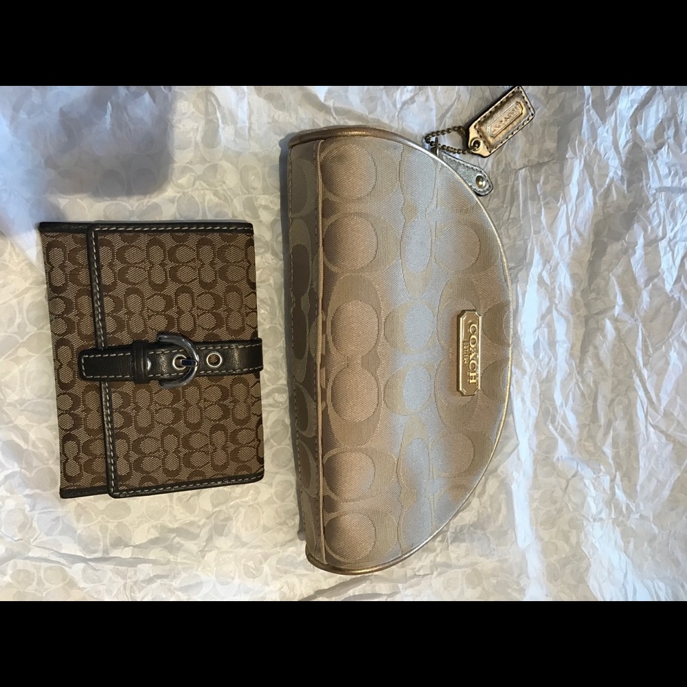 Coach Wallet small and Coach clutch Gold