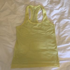Lululemon yellow swiftly tank top size 4