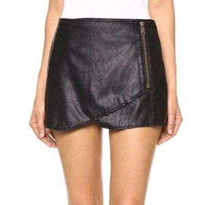 Free People black faux leather skort