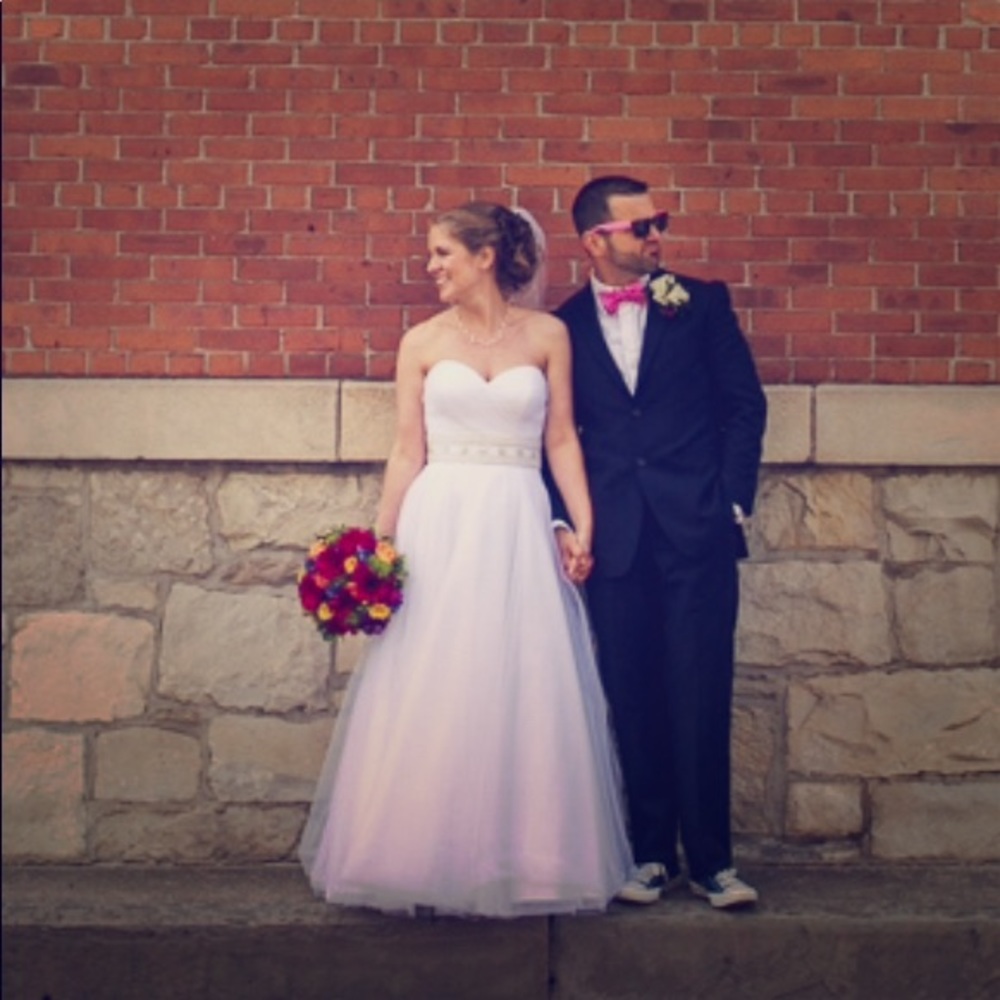 Oleg Cassini Strapless Tulle Ballgown Cpk440