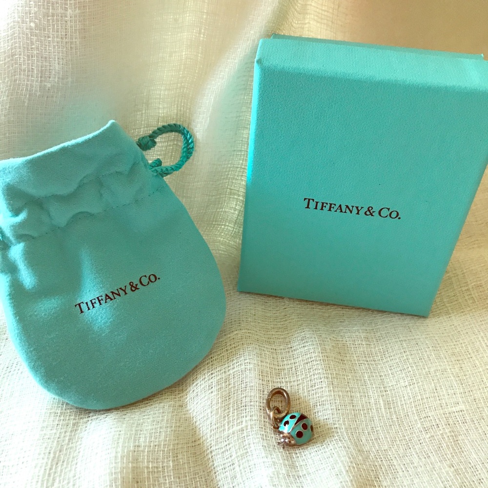 Tiffany & Co Beetle Ladybug Charm, blue enamel