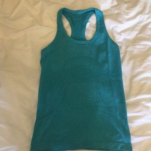 Lululemon teal swiftly tank top size 4