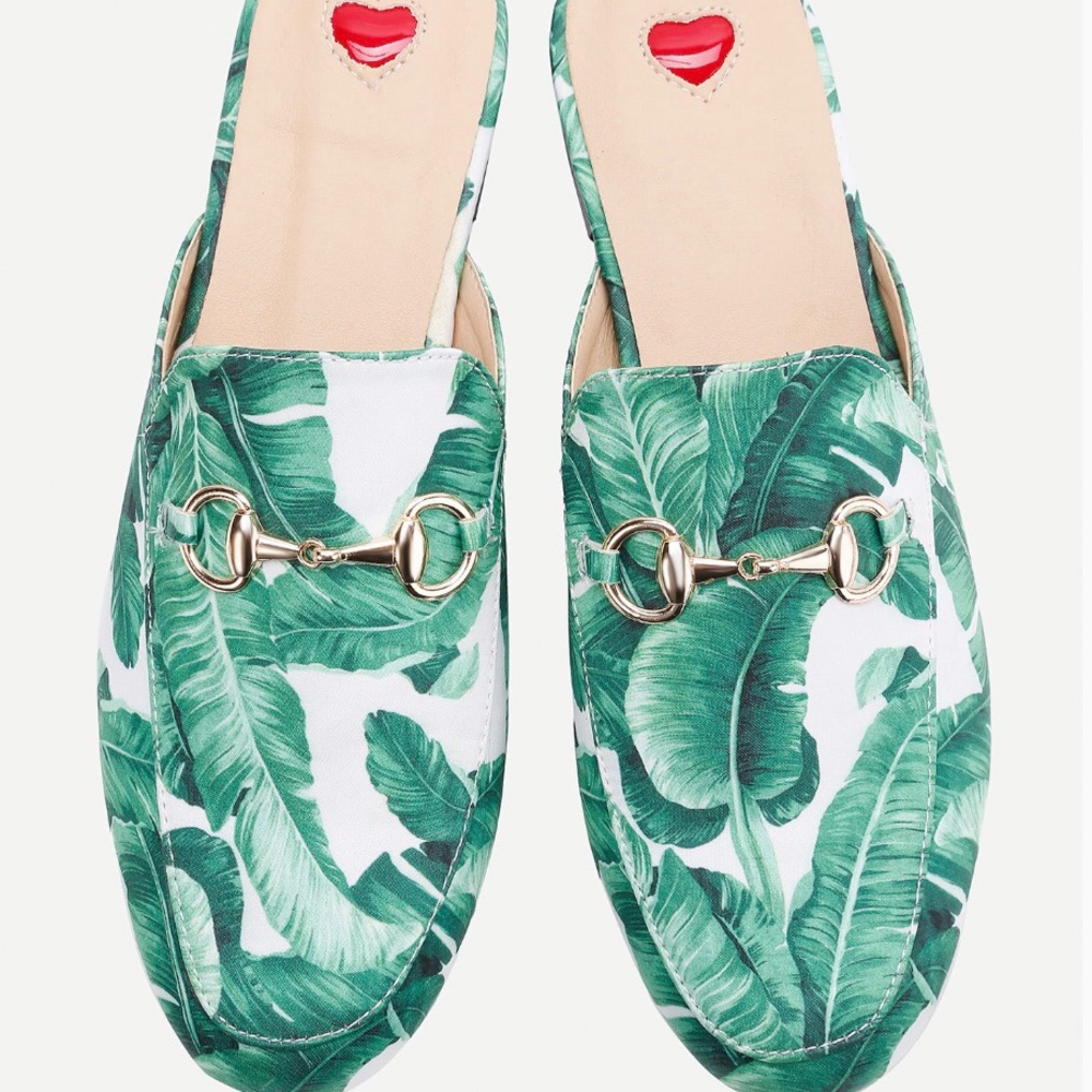 Tropical Print Mules