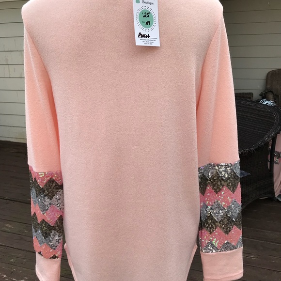 NWT sequined pocket and sleeve dressy tunic blouse - Picture 3 of 5