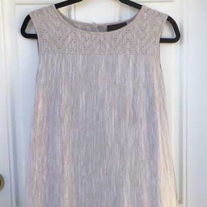 Dana Buchman Linen Dress with Eyelet detail