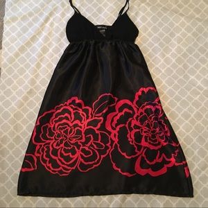 Black and red flowered dress