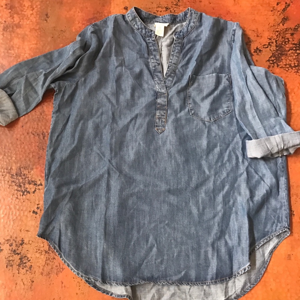 Chambray/denim blouse