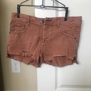 Free People Burnt Orange Jean Shorts