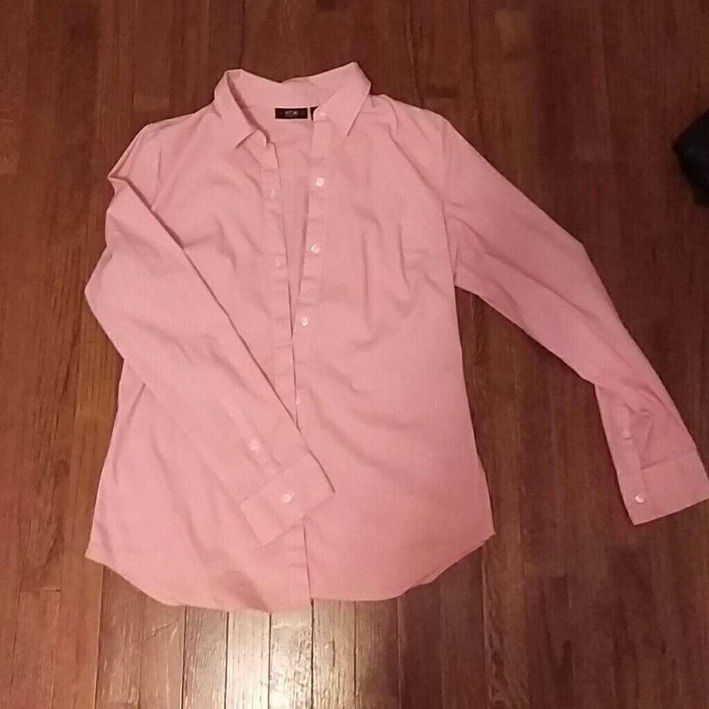 Red and white striped button down