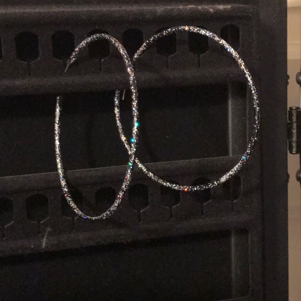 Glitter hoop earrings