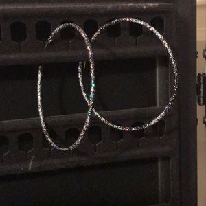 Glitter hoop earrings