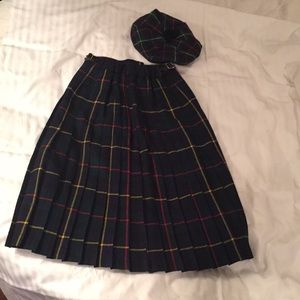 Scottish kilt/skirt with matching beret kids 12