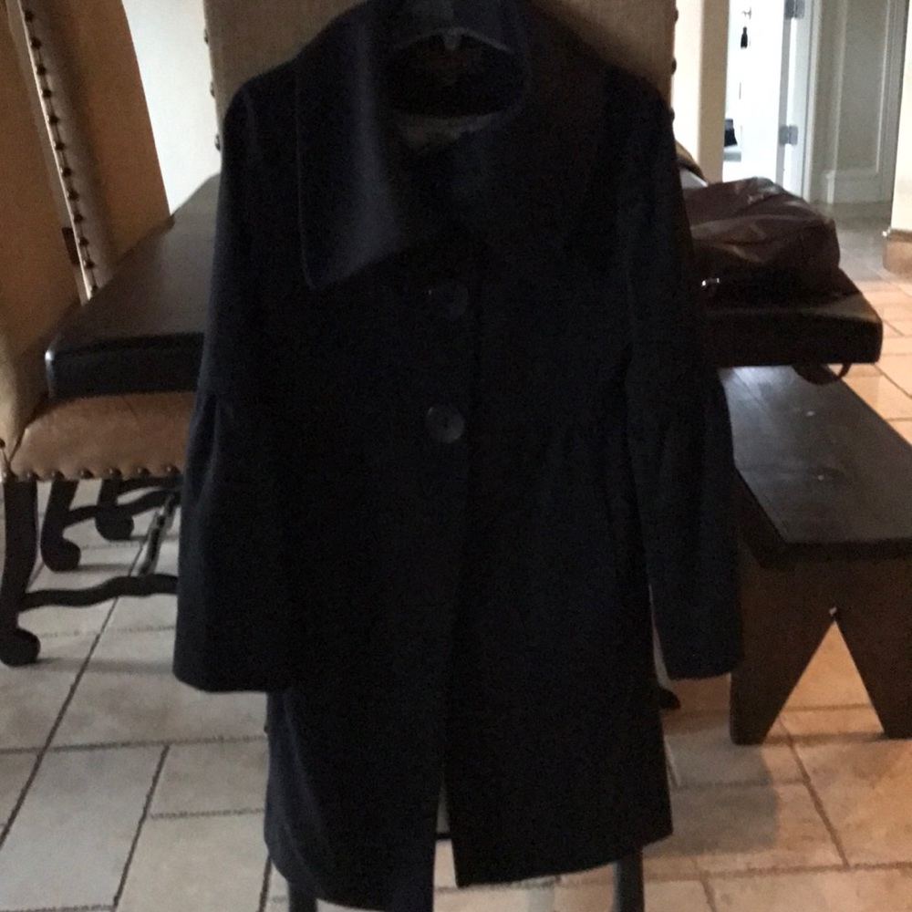 Vittadini black wool coat with bell sleeves