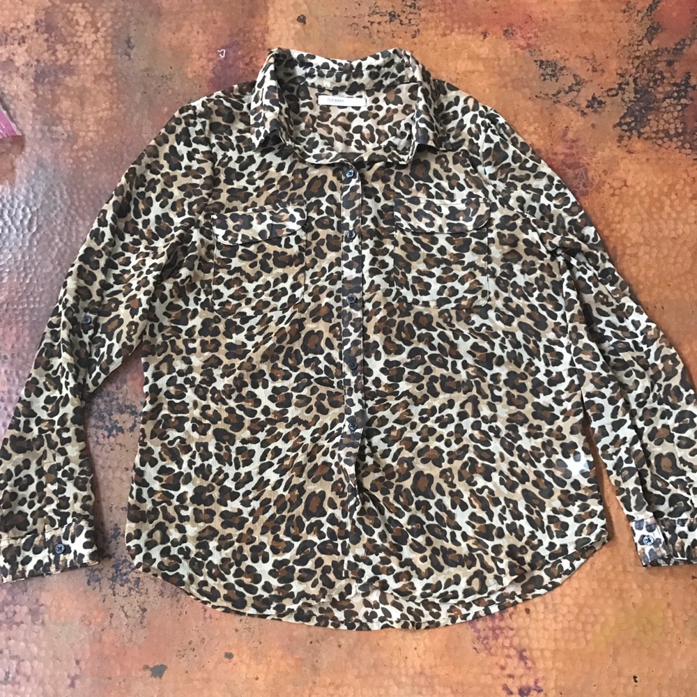 Old navy leopard print button down