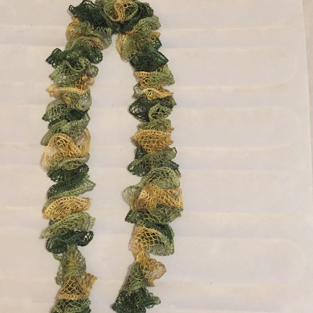 Lace ruffled camo scarf for $7