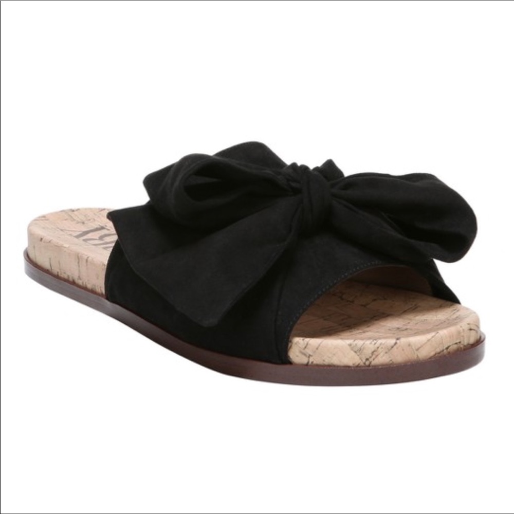 Sam and Libby Black Bow Sandals
