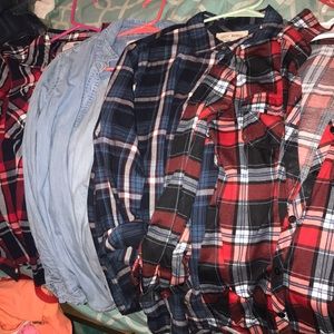 Bundle of plaid shirts