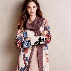 Anthropologie Embroidered Foret Cardigan