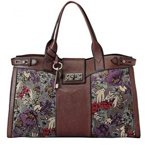 Floral Fossil Vintage Reissue Leather Bag