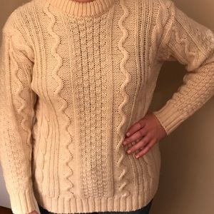 White Vintage Irish Sweater