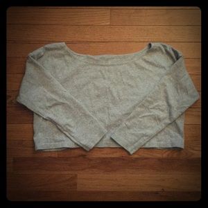 EUC American Apparel crop grey tee, OS