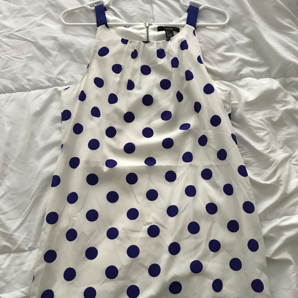 Forever 21 blue polka dot dress