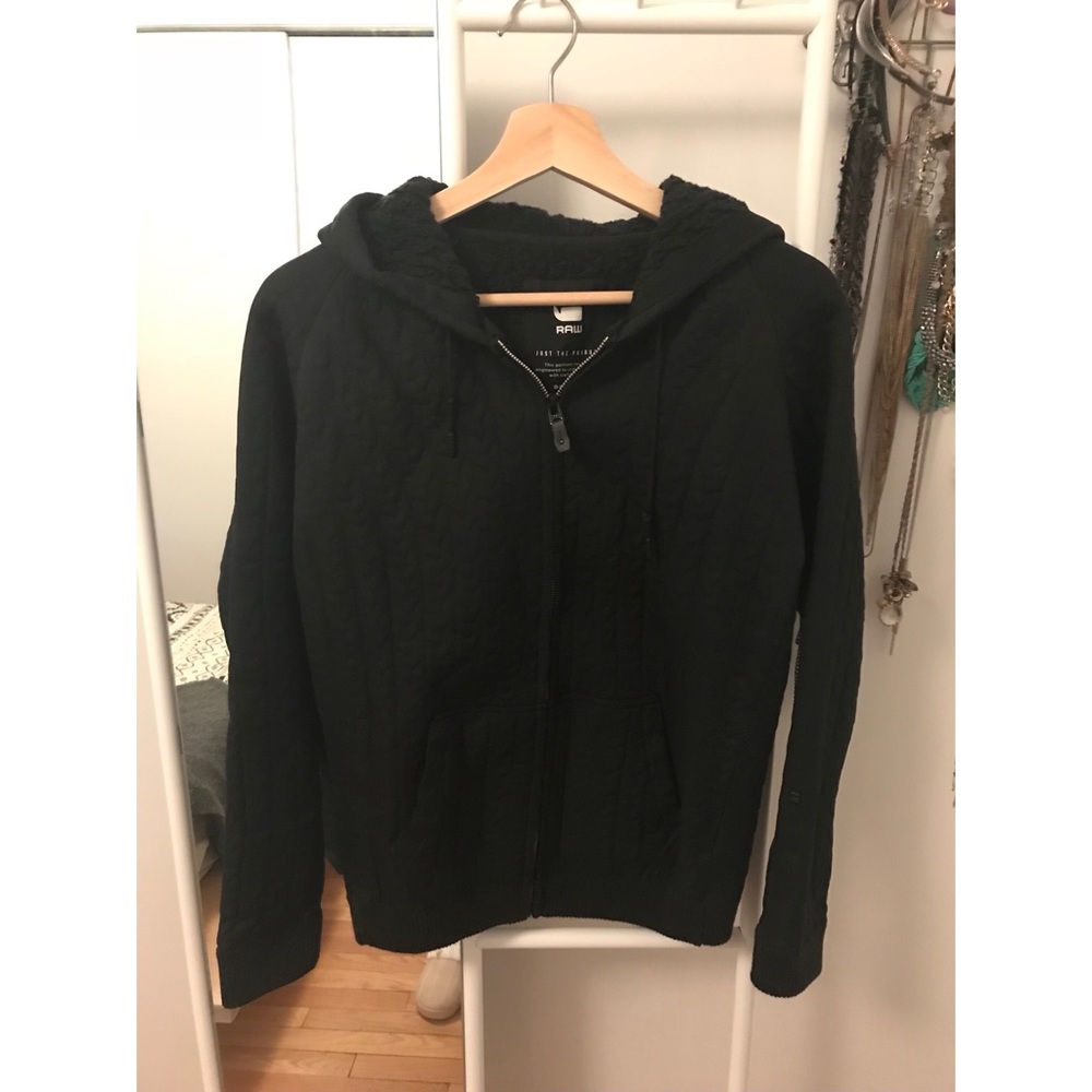 G-Star Women Black Zippered Hoodie