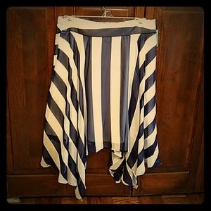 Navy and white skirt.