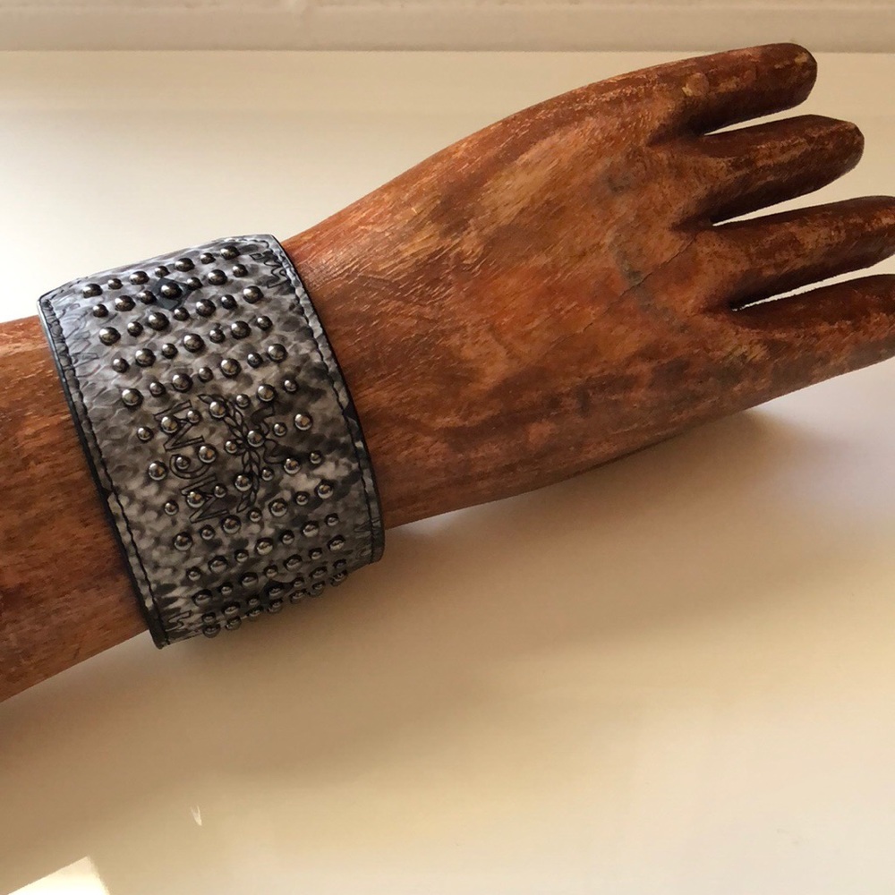 MCM Leather Studded Cuff Bracelet