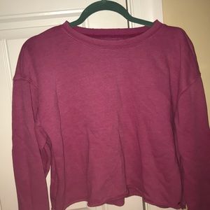 American Eagle Large Pink Cropped Sweatshirt