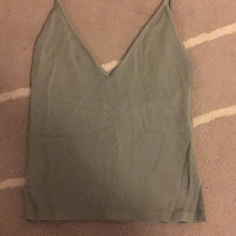 Green Cropped Brandy Melville Tank Top
