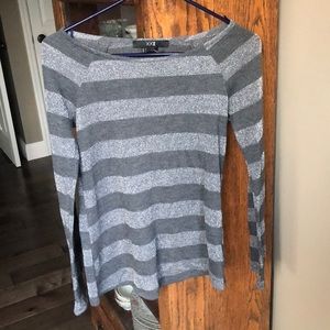 Grey sparkle striped long sleeve