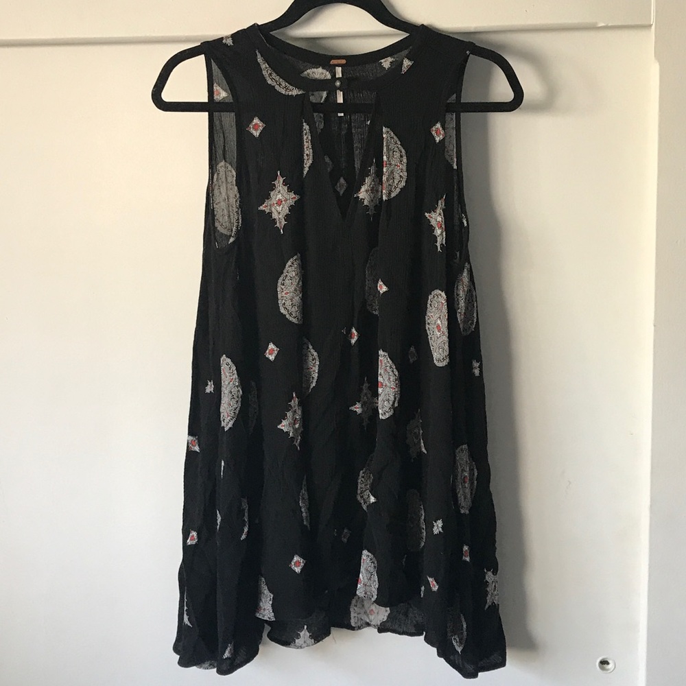 Free People Moon & stars black tunic