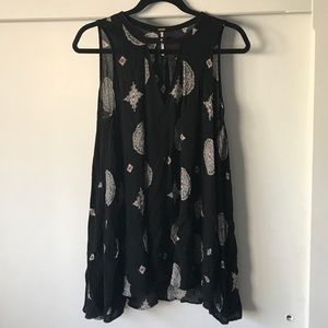 Free People Moon & stars black tunic