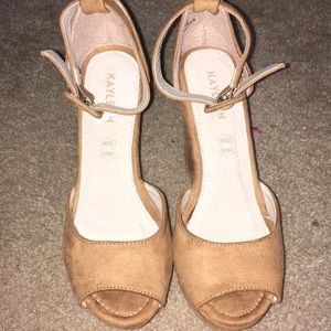 Brown Suede Wedges