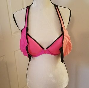 VS knockout sport bra 38D pink & orange, EUC