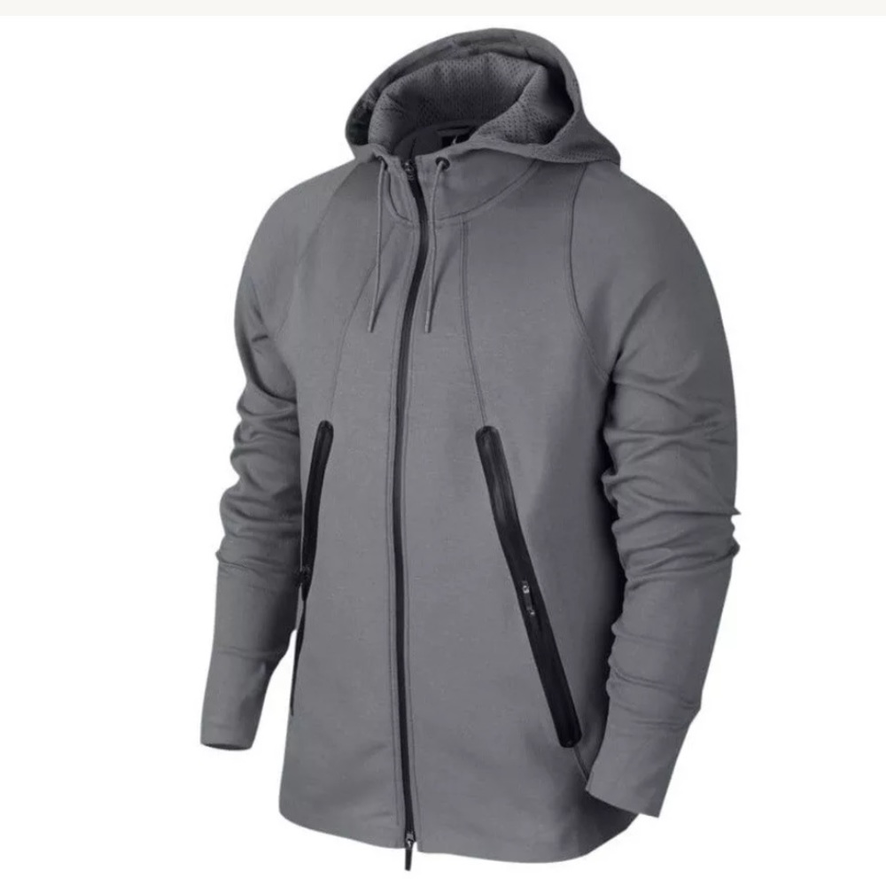 Jordan Men’s Tech Lite Full-Zip Fleece Hoodie Gray
