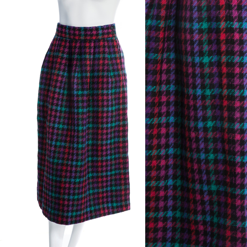 Vintage Rainbow Wool Maxi Skirt