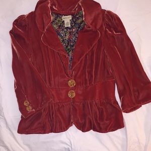 Burnt Orange Peplum Blazer