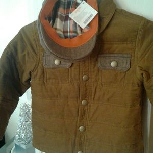 GymboreeToddlers boys corduroy jacket and hat set