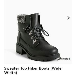 Torrid sweater top hiker boots