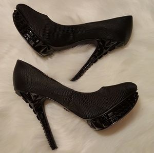 Rachel Roy Kalyssa Black Spiked Platform Heels