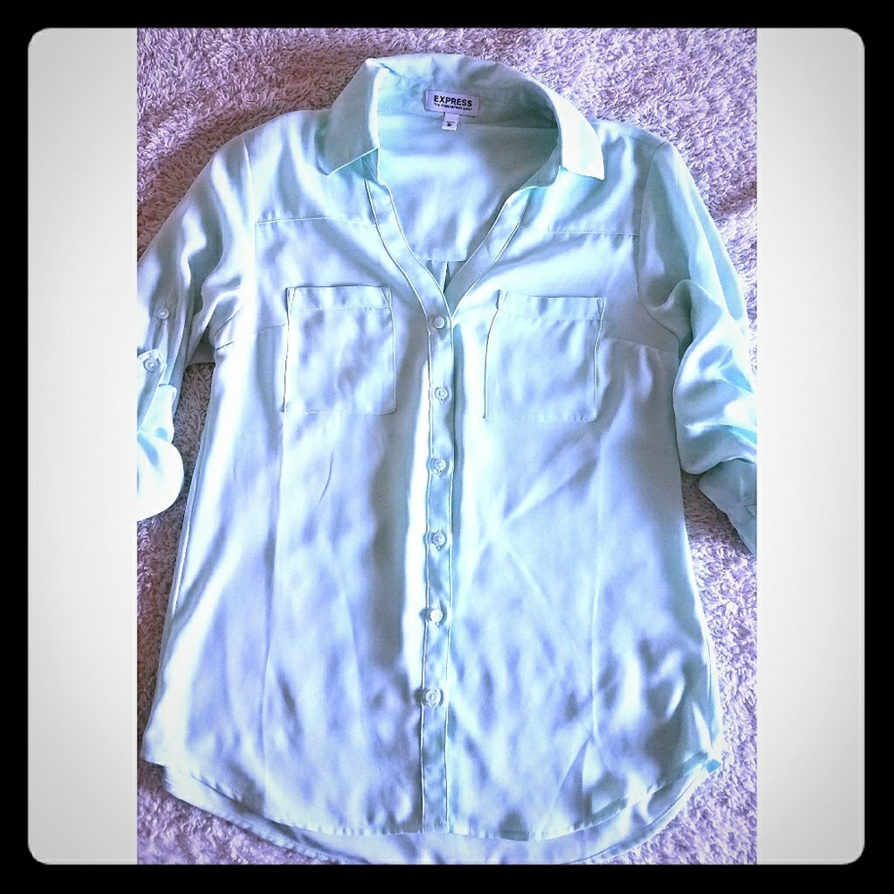 Express Light Seafoam Green Portofino Shirt