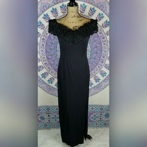 Vintage glitter off the shoulder gown